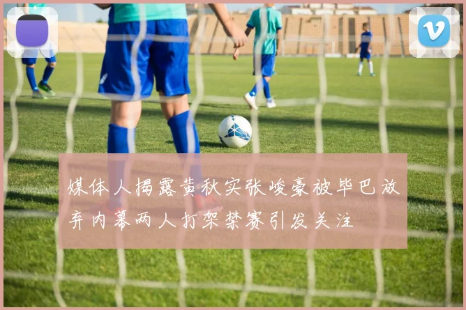 媒体人揭露黄秋实张峻豪被毕巴放弃内幕两人打架禁赛引发关注